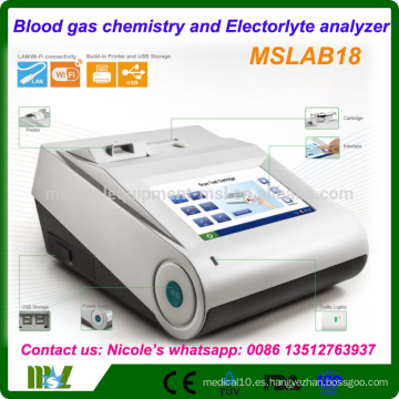 Equipos de laboratorio analizador portátil de gas en sangre / analizador de gas y electrolitos en sangre MSLAB18i